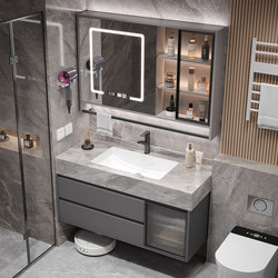 New Light Luxury Bathroom Cabinet Set with Seamless Ceramic Integrated Basin, Bathroom Vanity Sink, and Washbasin Cabinet