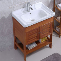 Floor-Standing Washbasin Bathroom Set, Bathroom Cabinet Combination, Modern Minimalist Bathroom Vanity with Integrated Washbasin