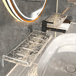 Bathroom Sink Storage Rack, Acrylic Water Ripple Cosmetic Organizer, Wall-Mounted Washbasin Storage Rack