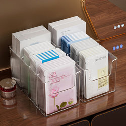 Facial Mask Storage Box, Acrylic Cosmetics Compartment Box, Transparent Desktop Large-Capacity Dressing Table Skin Care Product Storage Rack