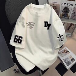 Foreign Trade Order ~ Withdrawn, Bargain Street Fashion Brand Design Letter Print Couple Short-Sleeve T-Shirt, Heavy Pure Cotton Top