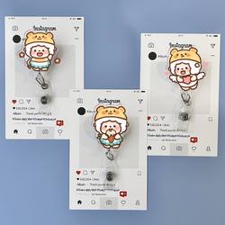 Lazy and Cute Retractable Badge Holder for Doctors, Nurses, Students, Work Id Cards, Cartoon Card Holder
