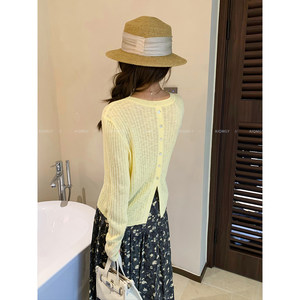 
Love Devil Fish solid color design long-sleeved sweater for women 2026 spring new loose pullover top