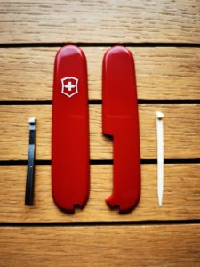 
Swiss Army Knife 91mm red patch toothpick tweezers brand new imported from Switzerland