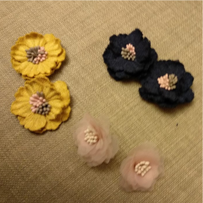 许家铺子油画少女花耳钉耳夹 不凡设计师