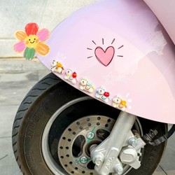 Cute Cartoon 3D Car Stickers That Bring Good Luck and Money, Electric Vehicle Stickers to Cover Scratches, Electric Vehicle Modification Accessories for Women