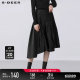 sdeer San Dior women's autumn clothing literary contrast printing texture irregular skirt long skirt S21381121