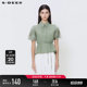 Sdeer San Dior women's light outfit is fresh and literary waist-closing mesh smudged flap sleeve shirt S24260405
