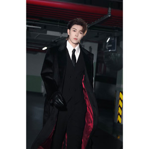 
Longdaotao autumn and winter new trendy retro high-end suede temperament silhouette versatile long loose woolen coat