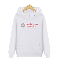 New Northeastern University Sweatshirt for Men, Hooded Pullover, Loose Fit, College Style, Student Winter Fleece-Lined Thickened Jacket