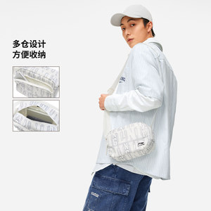
Li Ning genuine sports life series men and women same style convenient full-print pattern sports crossbody bag ABDU203