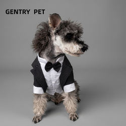 Gentrypet British Style Dog Suit Set Small Dog Bow Tie Dog Clothes Universal Formal Wear