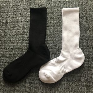 6 Shuangyou Male Women's Model Pite Pure Cotton Socks Pure Black and White Towel bottom Mid -high stockings sports basketball socks

