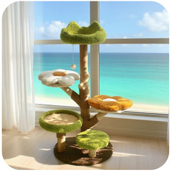 Natural Fruit Tree Cat Climbing Frame with Flower Jumping Platform, Cat Tree Integrated, Suitable for All Seasons