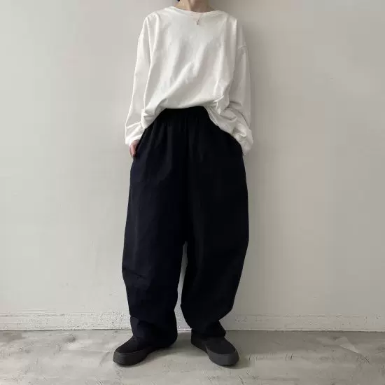 Honnete 23AW Low Cloth Easy Pants 羊毛宽松休闲裤-Taobao