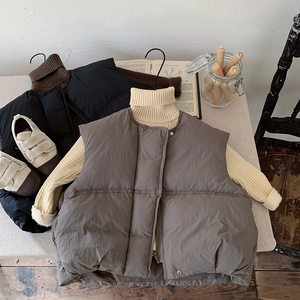 
Children's Korean style versatile thickened cotton vest for boys and girls 2025 autumn and winter clothing baby warm vest children's coat trendy