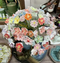 Jingdezhen High-Temperature Handmade Ceramic Flowers, Artificial Flower Vase, Eternal Flower Bouquet, Decorative Ornaments, Teacher's Day Gift