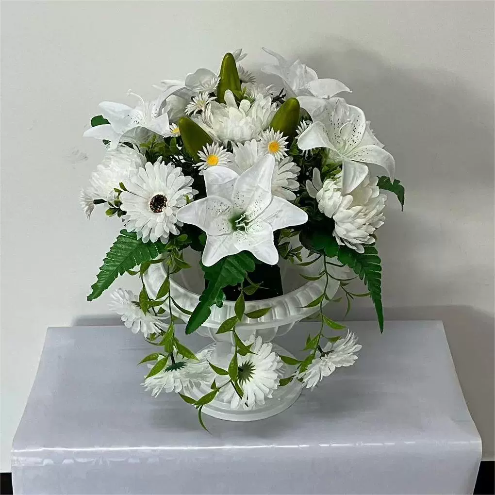 清明節掃墓菊花24頭手捧菊花悼念親人仿真祭祀花高檔絹布塑料花-Taobao 