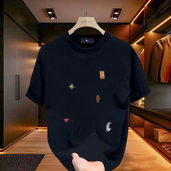 American-Style Cool Heavyweight Short-Sleeve T-Shirt for Young Men and Women, Versatile 2025 Summer Trendy Streetwear Loose Round-Neck Top