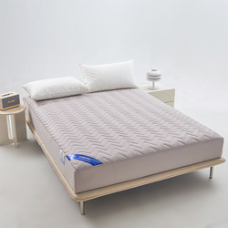 Cotton Quilted Fitted Sheet Mattress Protector with Wave Pattern, Pure Cotton down Velvet Quilted 360 Mattress Cover, Thin Mattress Pad