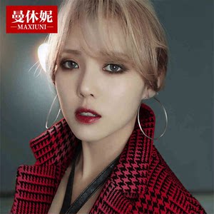 S925 silver needle large circle earrings female circular ear ring Korean personality simple temperament circular circle earrings