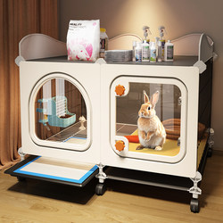 Rabbit Cage for Home Use, Indoor, Large Size, with Toilet, Luxury Pet Villa, Easy to Clean, Suitable for All Seasons, Sleeping Den