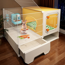 Rabbit Cage with Toilet, Large Indoor Pet Villa, Breeding Cage with Panoramic View