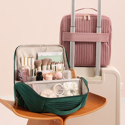 New Large-Capacity Cosmetic Bag for Women, Portable Travel Toiletry Storage Bag, Multi-Layer Partitioned Standing Skincare Bag