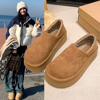 
Two-wear Birken Cotton Shoes for Women 2025 New Winter One-Standed Shoes Thick Sole Bread Shoes Plus Fleece Thick Snow Boots