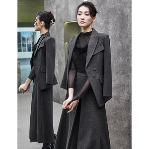 
2025 Stunning Winter Twill Wool Commuting Professional Slim Suit A-Line Skirt Women's Professional Skirt Suit