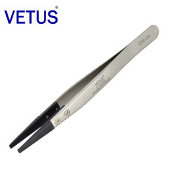 VETUS ESD Replaceable Head Anti-static Tweezers (ESD-2A) 302 Stainless Steel Tweezers Body Anti-static Carbon Fiber