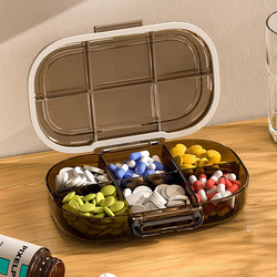 Portable Medicine Box for Dispensing Large Quantities of Medicines and Pills for Seven Days a Week, Sealed Pill Storage Box for On-The-Go Use