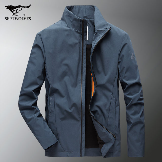 Septwolves Jacket Men's Wolf Tribe Autumn New Men's Thin Velvet Casual