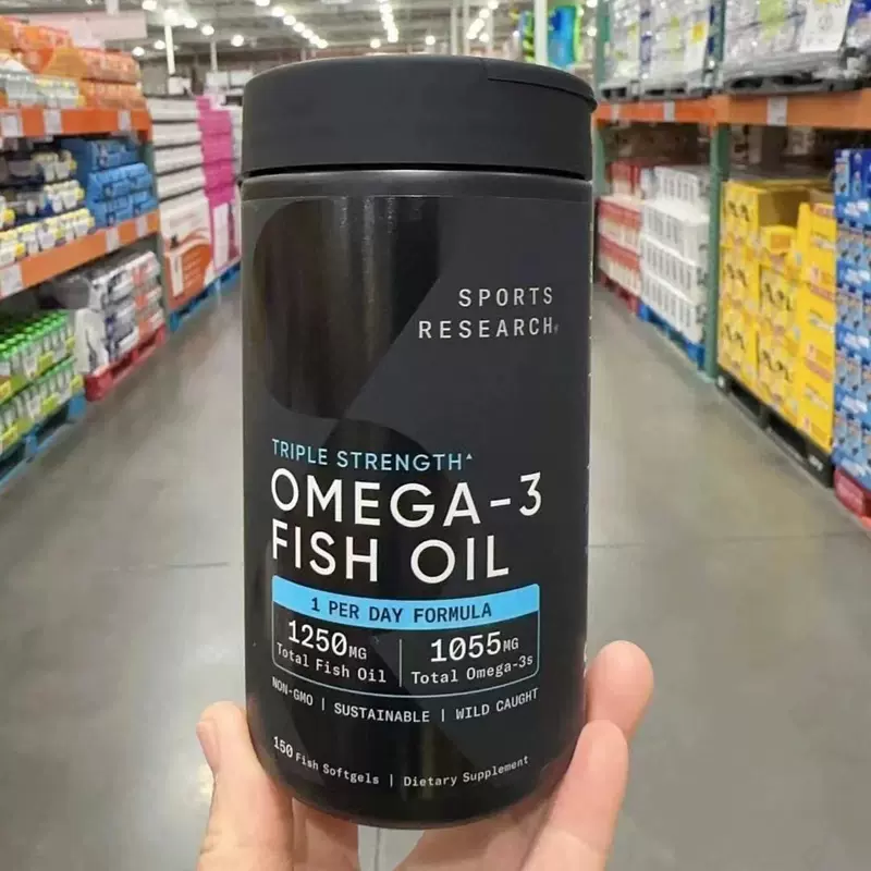 美国直邮Costco鱼油Sports Research野生omega3健身鱼油胶囊150粒