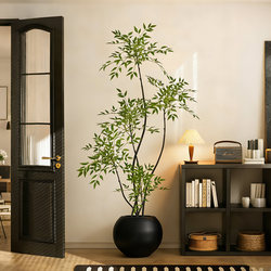High-End Artificial Green Plants, Realistic Imitation of Nandina, Vintage-Style Tv Cabinet High-End Decorative Ornaments, Indoor Living Room Artificial Plants
