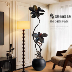 Black Diamond Rubber Tree Green Plant Artificial Indoor High-End Light Luxury Faux Plant Decoration Fake Tree