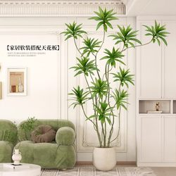Artificial Bamboo Lilies, High-End Luxury Indoor Living Room Large Potted Plants, Decorative Ornaments, Realistic Plants, Fake Flower Trees