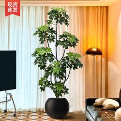 Simulated Green Plant Duck Foot Tree, High-End Light Luxury Indoor Living Room Fake Green Plant Potted Plant, Artificial Plant Floor-Standing Decorative Ornament