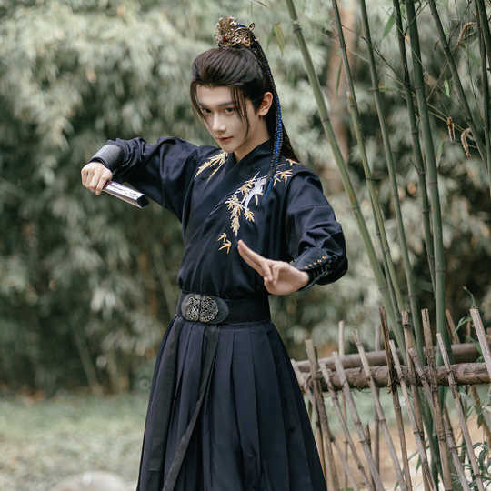 汉服男款中国风新中式交领古装霸气武侠古风长裙毕业班服春夏套装