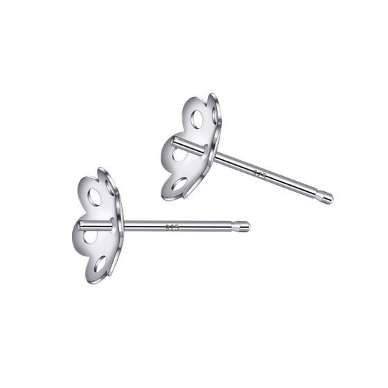 
S925 sterling silver earrings bowl-shaped needle-free bottom support empty support DIY popular jewelry accessories handmade sticky pearls