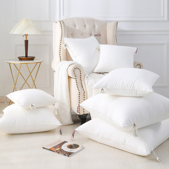 
Pure white cotton A-class feather velvet square pillow core 45x45 pillow core 50x50 60x60 bedside sofa pillow core