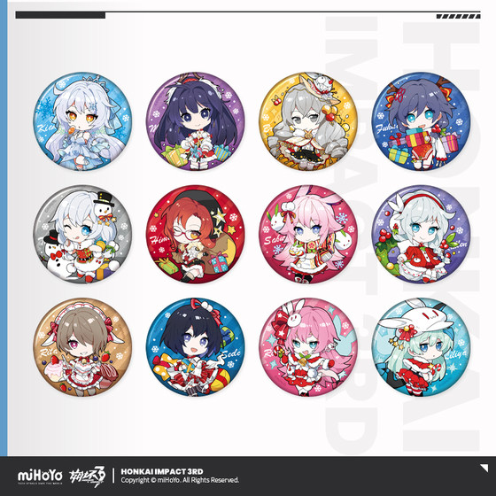 
[MiHoYo/Honkai Impact 3] New Snow Kitsune Series Tinplate Badge Qiana Hill Fuhua miHoYo