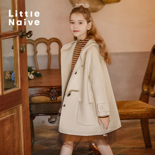 Abrigos Para Niñas De Años Abrigo De Lana SEAUR Para Niños 1-6 - Main Image