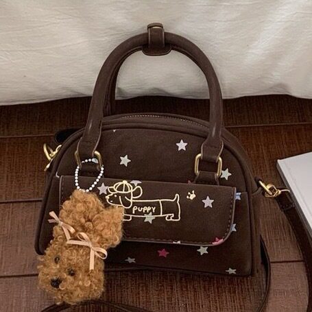 
Retro fashion trendy cartoon shoulder crossbody bag female niche design cute star handbag Korean version ins