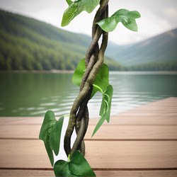 Flame-Retardant Pvc Simulated Tree Vines, Natural Rough Style, Four-Strand Twisted, for Ecological Tanks, Rockeries, Water Curtain Walls, Artificial Trees, and Landscaping Greenery