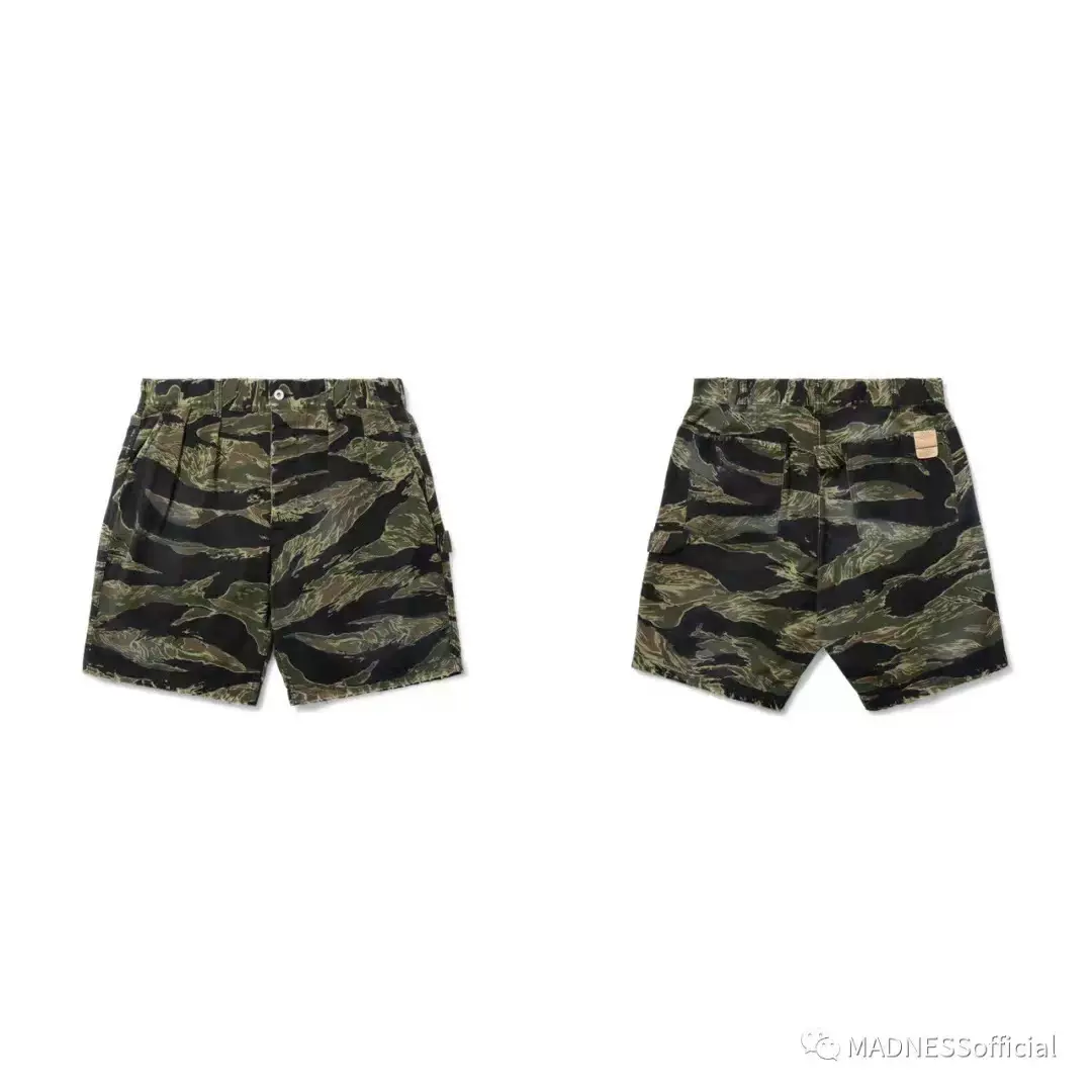 MADNESS工装飞行员短裤余文乐联名虎纹迷彩水洗破坏风格五分裤, image size:1080x1080