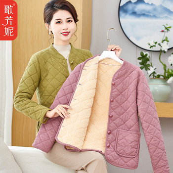 Factory store mother plus velvet thickened cotton jacket

