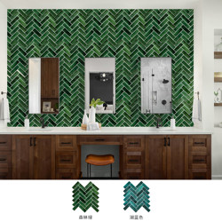 Environmentally Friendly Pu Glue Wall Stickers Imitation Handmade Brick 3D Herringbone Mosaic Self-Adhesive Stereo Wall Stickers Kitchen Bathroom