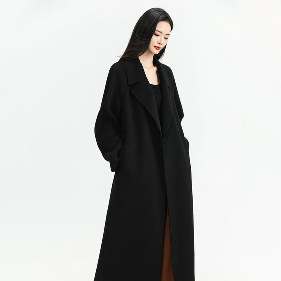 
2025 autumn and winter new high-end double-sided cashmere coat women's mid-length Korean style loose and slim woolen coat