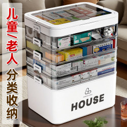Extra large capacity multi-layer medical box for home use